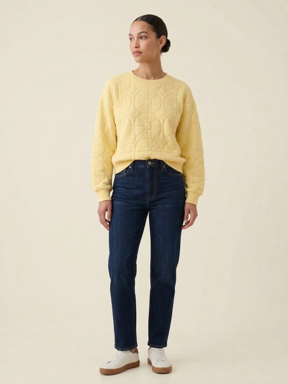 Roller Rabbit x Target Daisy Floral Embossed Terry Crewneck Sweatshirt